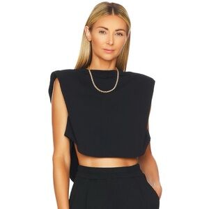 Beach Riot Dunes Muscle Crop Tee in Satin Black Size S